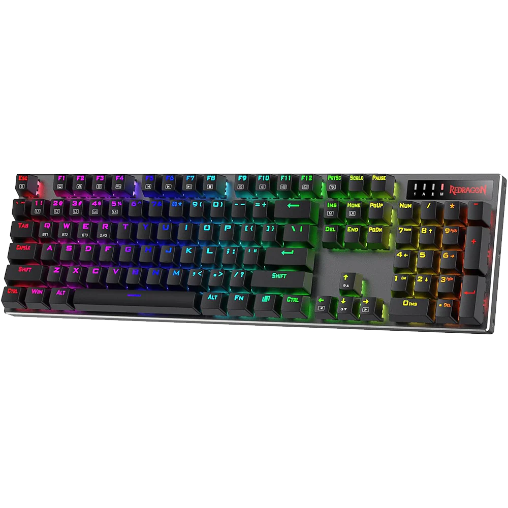 Dharma Pro K556 Pro - 104 Keys Bluetooth+2.4Ghz+wired Mechanical Keyboard (Quiet Linear Red Switch)