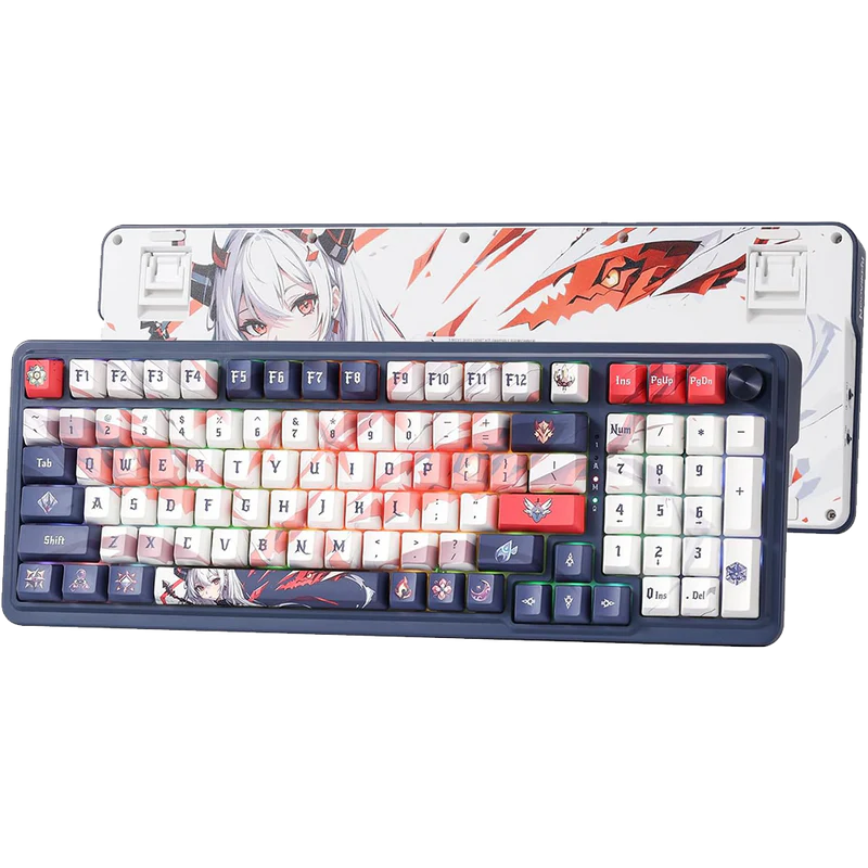 Eisa Pro K686 Pro Wired+2.4Ghz+BT Mechanical Keyboard Anime Theme (Custom Hi-fi Linear Switch)