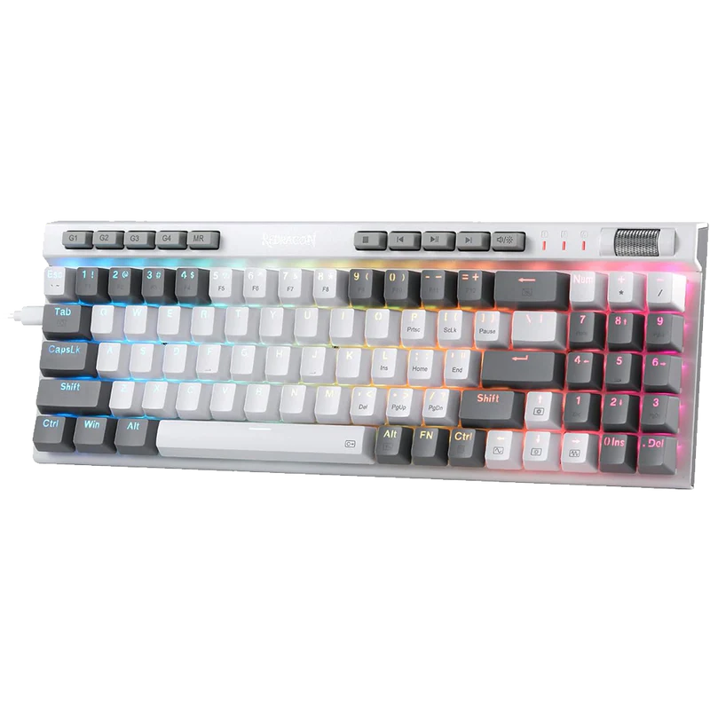 Magicwand Se K655 75% Wired Mechanical Keyboard White and Grey (Quiet Linear Red Switch)