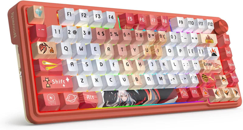 Ucal Pro K673 Pro - 75% Wired+2.4Ghz+BT Mechanical Keyboard Anime Theme (Custom Hi-fi Linear Switch)