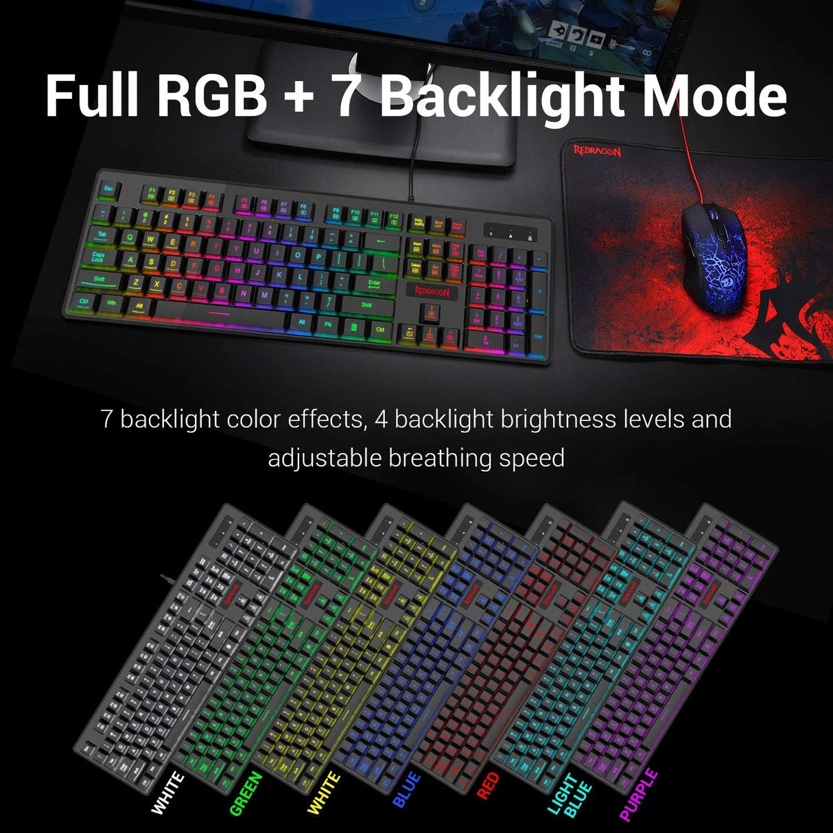 Dyaus Pro K509-1 - 104 Keys Rgb Wired Keyboard Without Side Led (Mechanical Feel)