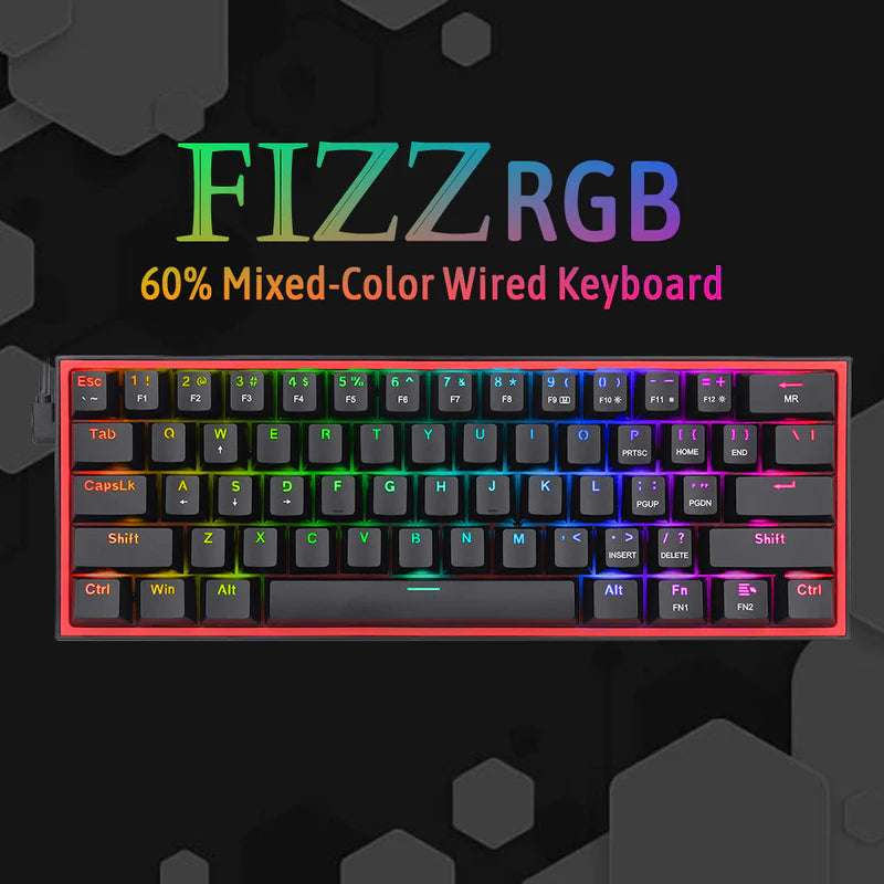 Fizz K617 - 60% Wired Mechanical Keyboard Black (Red Switches)