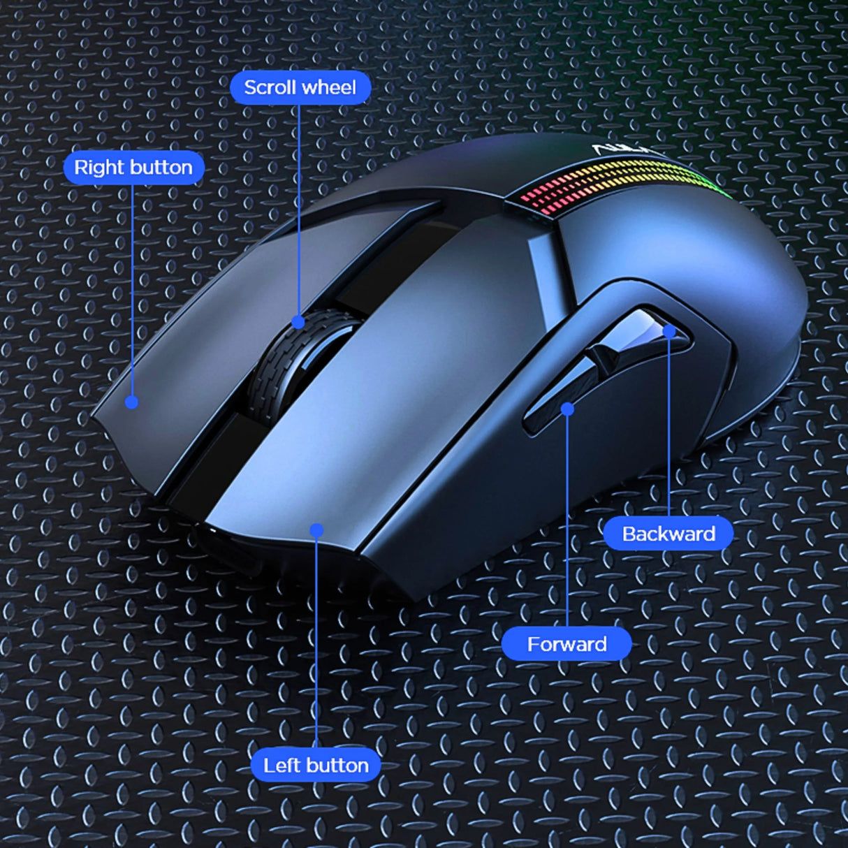 Aula F813 RGB Backlight With 7 Keys Wired & Wireless Gaming Mouse (F813)