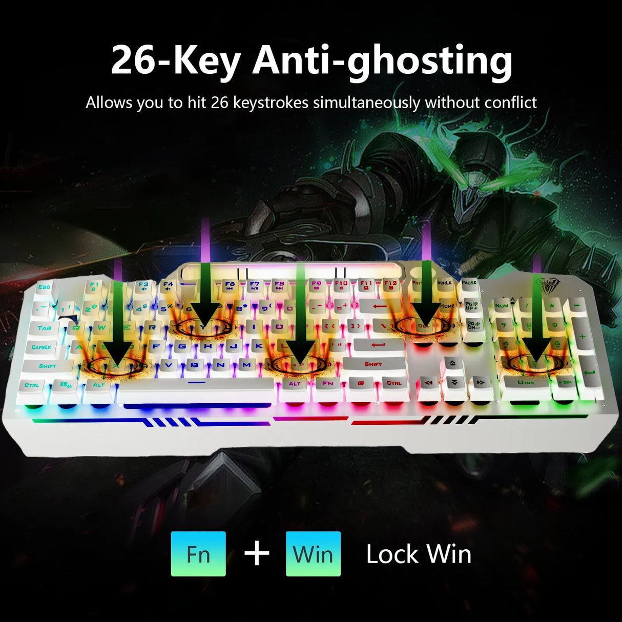 AULA T102 Wired Gaming Keyboard and Mouse Combo(T102W)