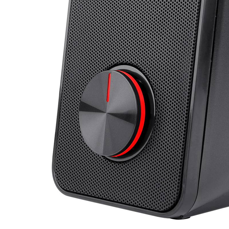 Stentor GS500 - 2.0 Channel Stereo Desktop Wired Gaming Computer Speaker With Red Backlight