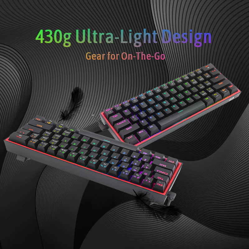 Fizz K617 - 60% Wired Mechanical Keyboard Black (Red Switches)