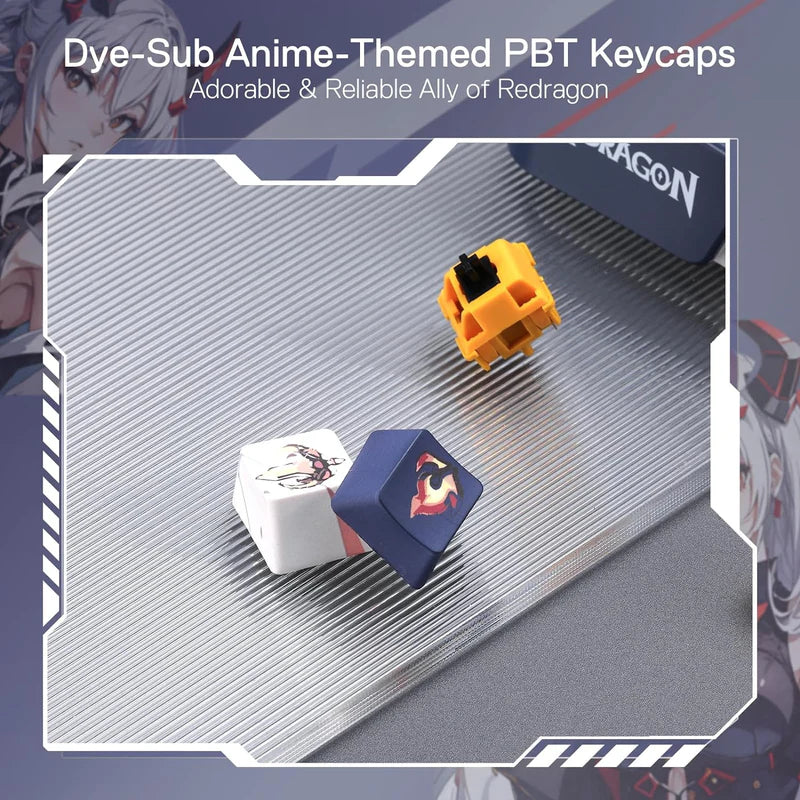 Eisa Pro K686 Pro Wired+2.4Ghz+BT Mechanical Keyboard Anime Theme (Custom Hi-fi Linear Switch)