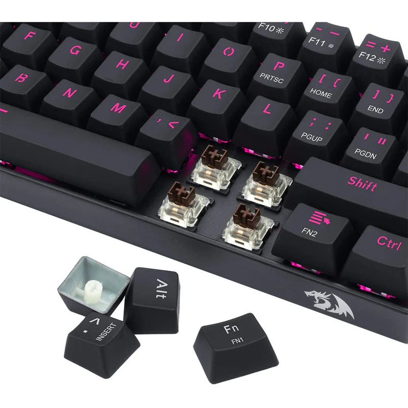 Dragon Born K630 - 60% Wired Mechanical Keyboard Pink Led (Brown Switch)