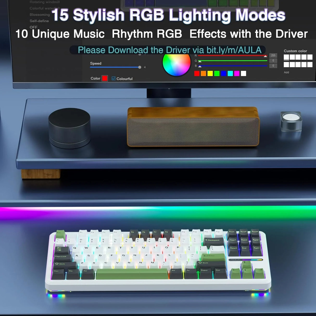 AULA F87 Wireless Trio Mode Mechanical Gaming Keyboard (F87GW)