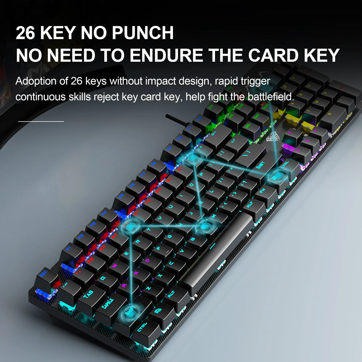 AULA S2022B Wired Mechanical Gaming Keyboard Black