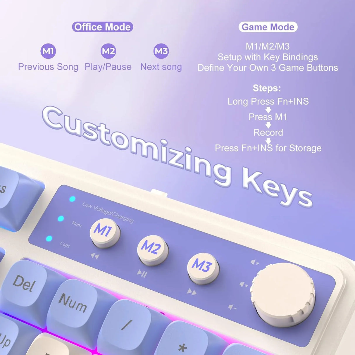 AULA S99 3 in 1 Membrane Programmable Tri-Mode Keyboard(S99UW)