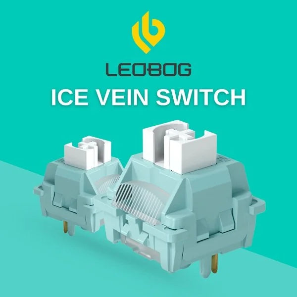 LEOBOG Ice Vein Linear Mechanical Switch – Ultra-Smooth, Silent, Pre-Lubed, Hot-Swappable, Ideal for Custom Keyboards (100pcs)