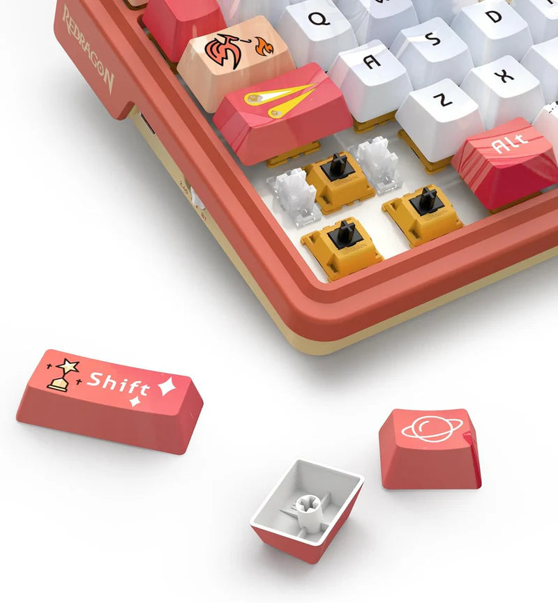 Ucal Pro K673 Pro - 75% Wired+2.4Ghz+BT Mechanical Keyboard Anime Theme (Custom Hi-fi Linear Switch)