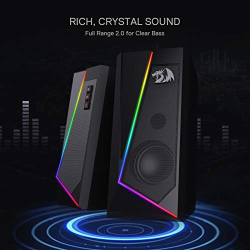 ANVIL GS520 - RGB 2.0 Channel Gaming Wired Desktop Speakers (Black)