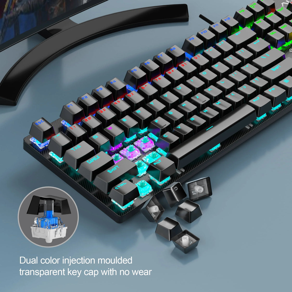 AULA S2022B Wired Mechanical Gaming Keyboard Black