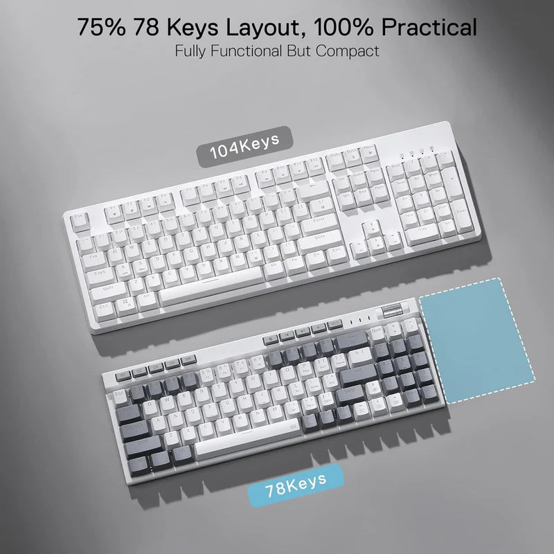 Magicwand Se K655 75% Wired Mechanical Keyboard White and Grey (Quiet Linear Red Switch)