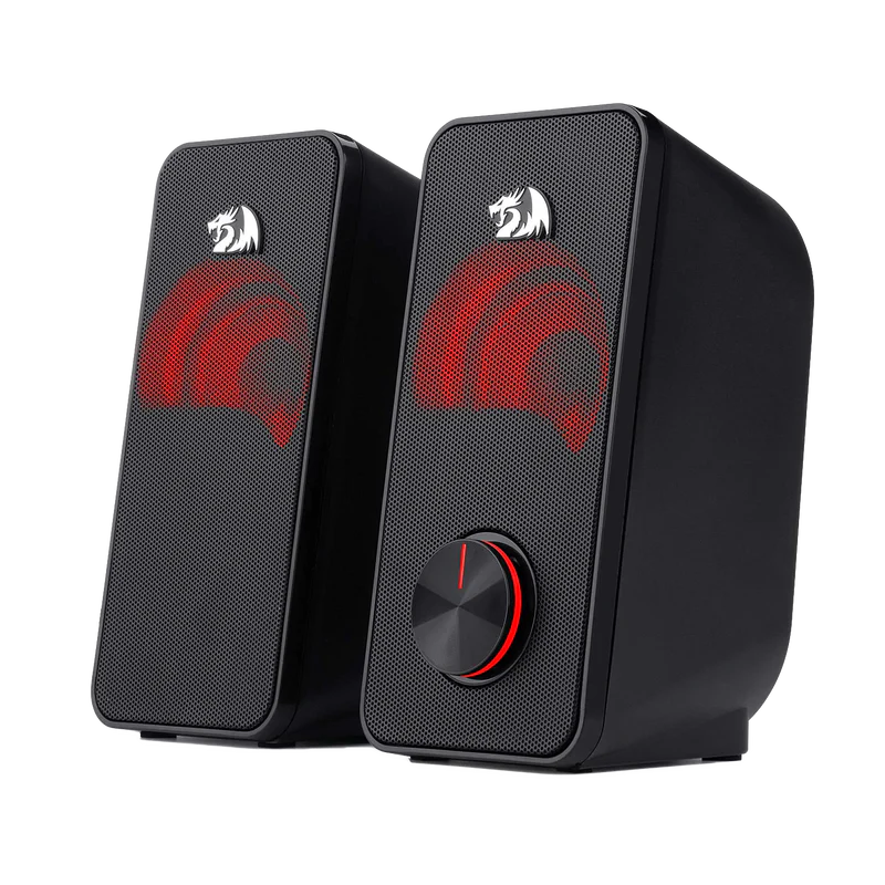 Stentor GS500 - 2.0 Channel Stereo Desktop Wired Gaming Computer Speaker With Red Backlight
