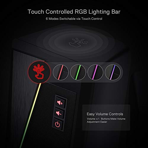 ANVIL GS520 - RGB 2.0 Channel Gaming Wired Desktop Speakers (Black)