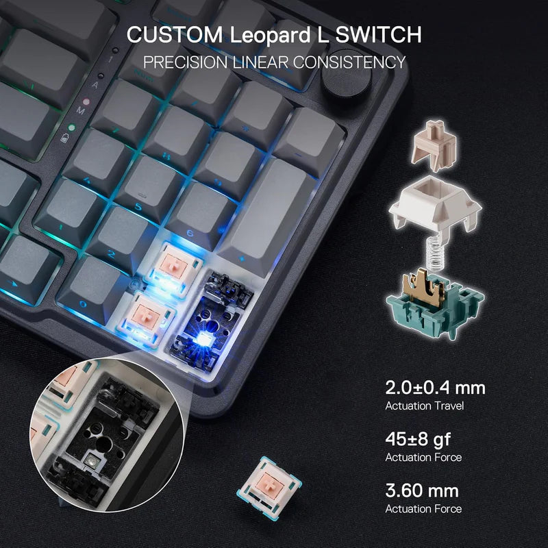 Redragon Eisa Pro K686 Pro - Wired+2.4Ghz+Bluetooth RGB Mechanical Keyboard| Concrete Jungle (Custom Switch)
