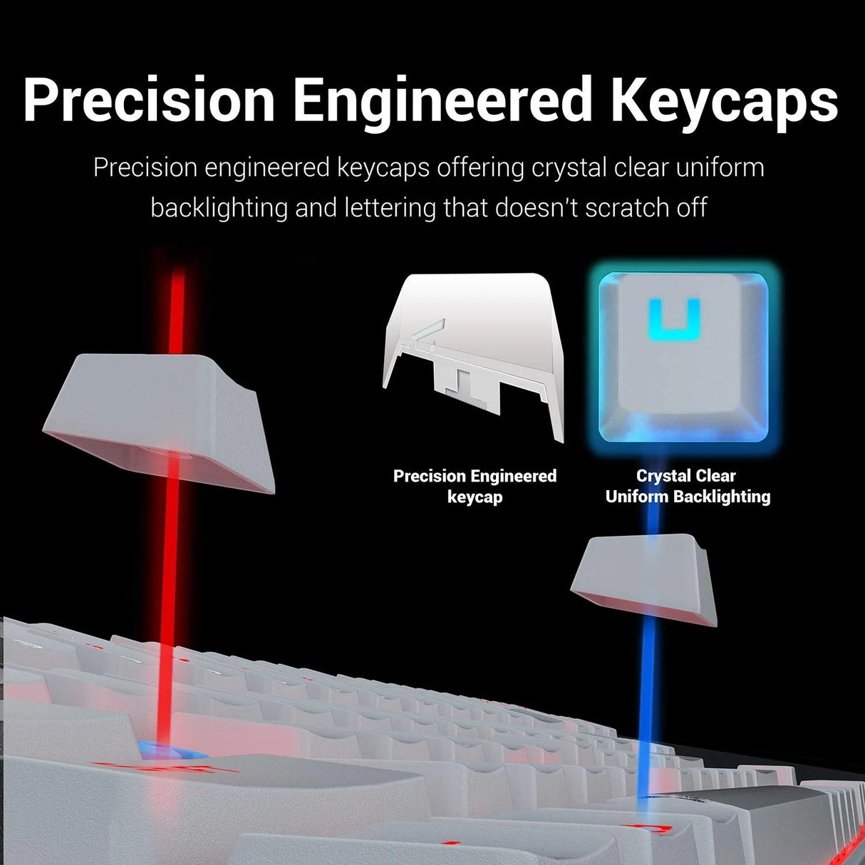 Kumara K552 - TKL Wired Mechnical Keybaord Rgb White (Blue Switch)