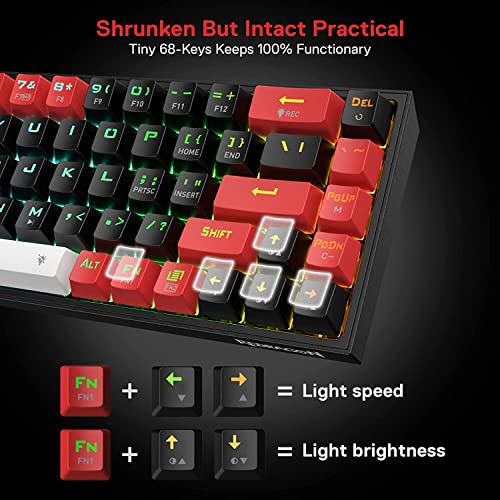 Castor K631 Pro - 65% Bluetooth + 2.4Ghz Wireless + Wired RGB Mechanical Keyboard (Red Switch)