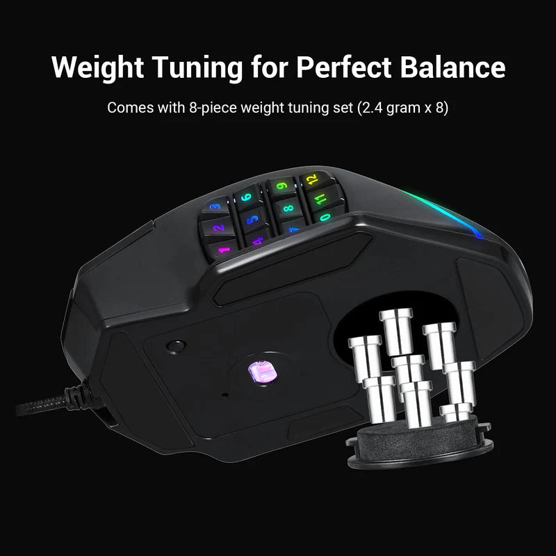 Perdiction M901 K-2 RGB Wired Mouse with Weights
