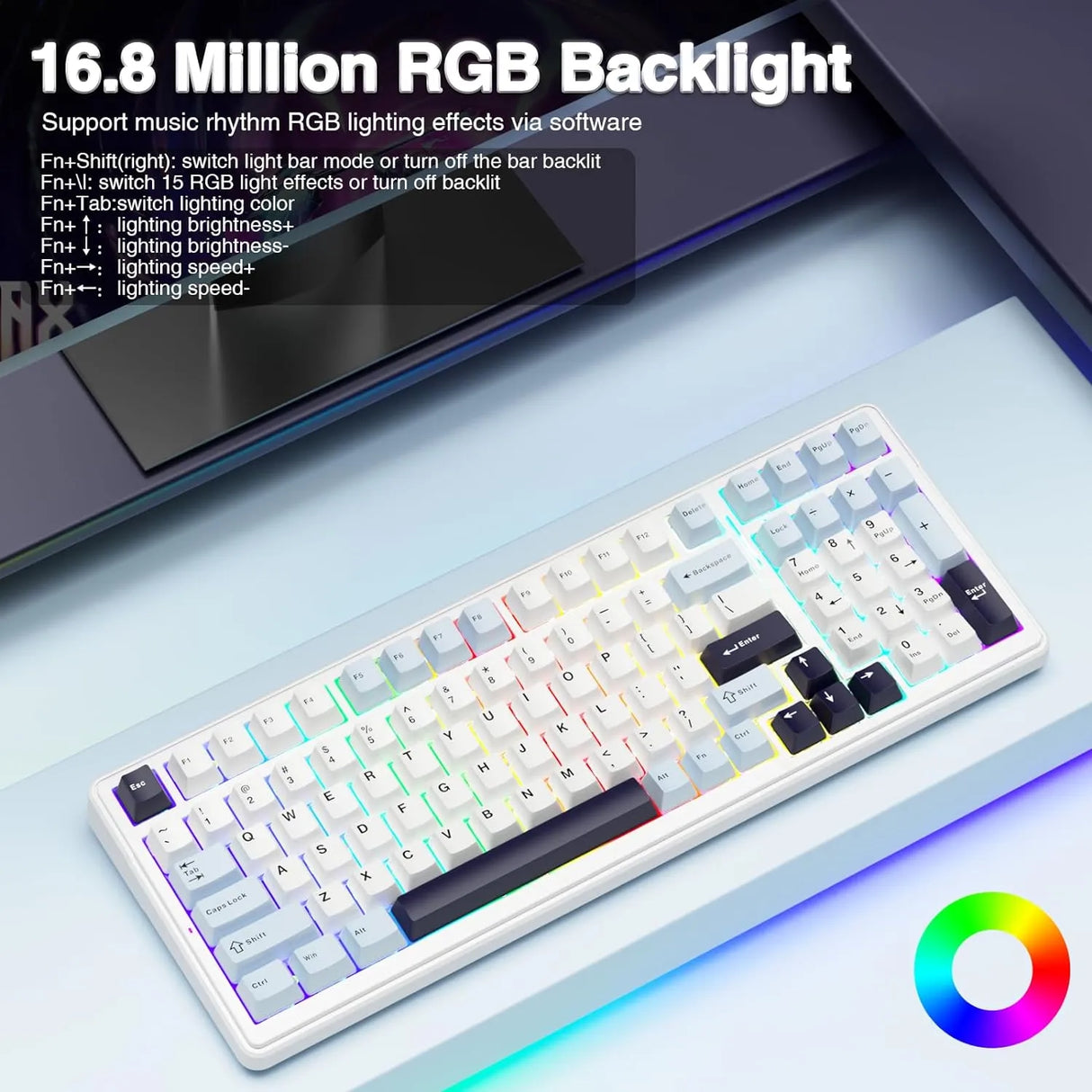AULA F99 3 in 1 Hot Swappable RGB Gasket Wireless Mechanical Gaming Keyboard (F99IUR)