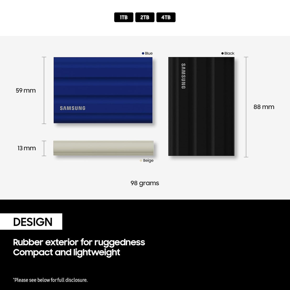 Samsung T7 Shield 2TB Portable SSD (Blue)