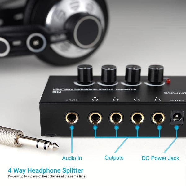 FIFINE N6 - Headphone Amplifier With Stereo Output And Individual Volume Controls