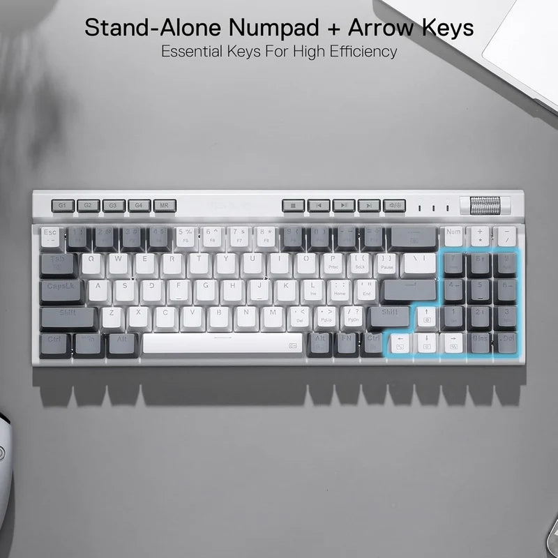 Magicwand Se K655 75% Wired Mechanical Keyboard White and Grey (Quiet Linear Red Switch)