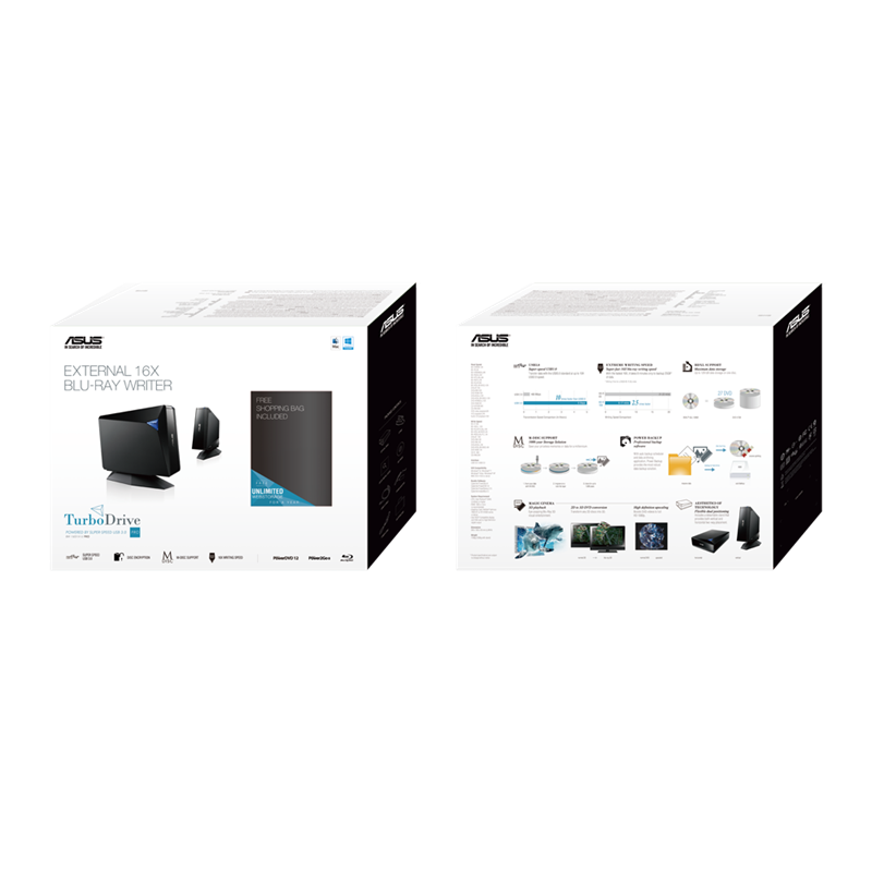 ASUS TurboDrive BW-16D1H-U_PRO - ultra-fast 16X Blu-ray burner