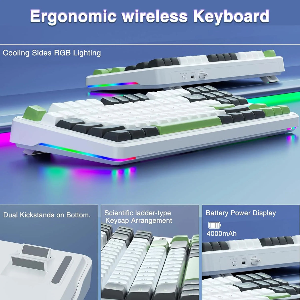 AULA F87 Wireless Trio Mode Mechanical Gaming Keyboard (F87GW)