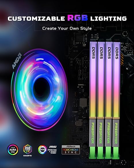 ACER Predator Vesta II RGB 64GB ( 32GBx2 ) 6000MHz DDR5 Desktop RAM (Black) ( CL30 )