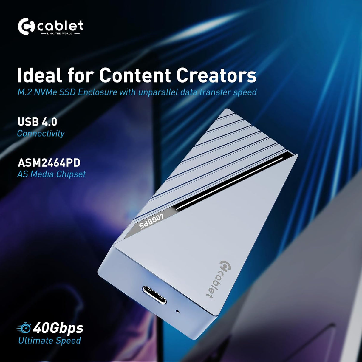 Cablet U40-C4 M.2 NVMe SSD Enclosure USB 4.0