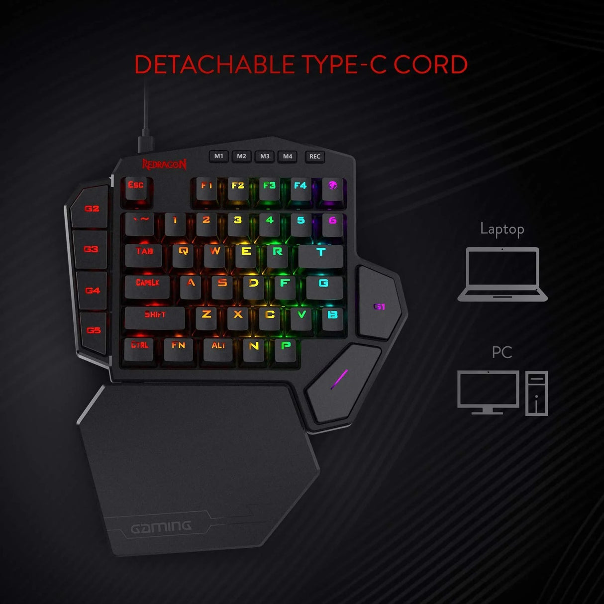 Diti K585 - One Handed Wired RGB Mechanical Keyboard (Blue Switch)