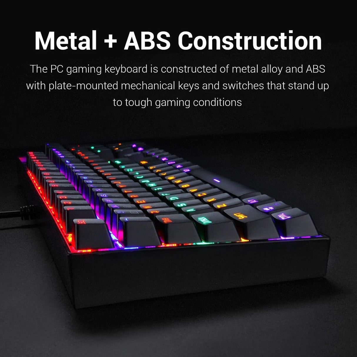 Vara K551 - 104 Wired Mechnical Keybaord Rainbow Black (Red Switch)