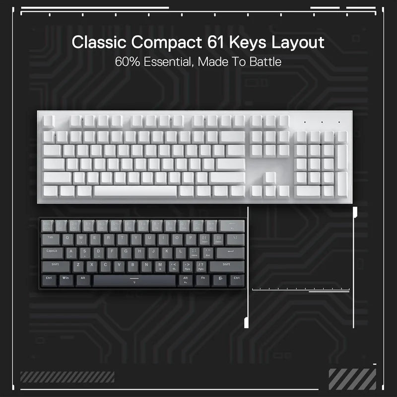 Redragon Fizz K617 60% Wired Mechanical Keyboard Mystic Grey (Magnetic Switch