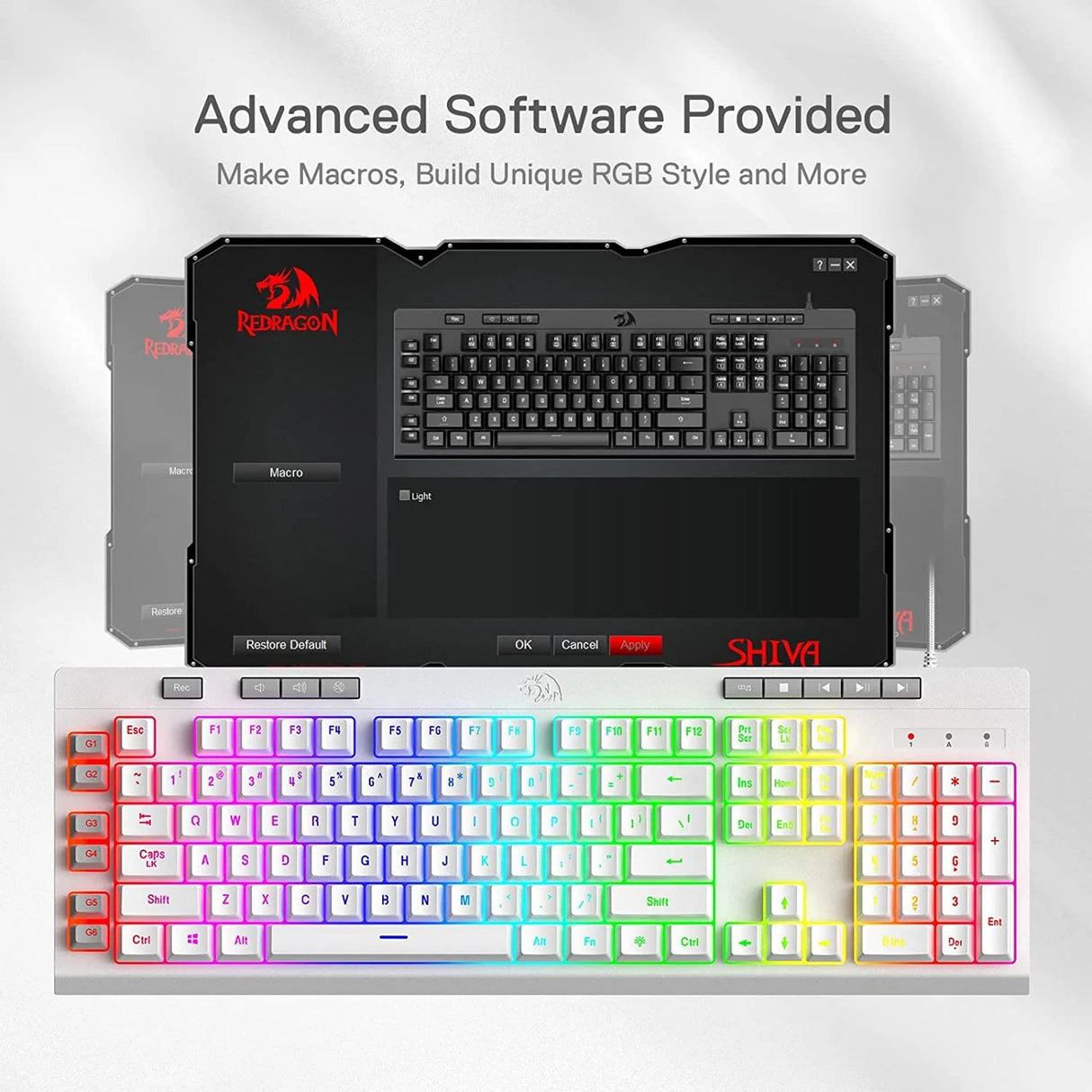 Shiva K512- Wired Membrane Keyboard Rgb White
