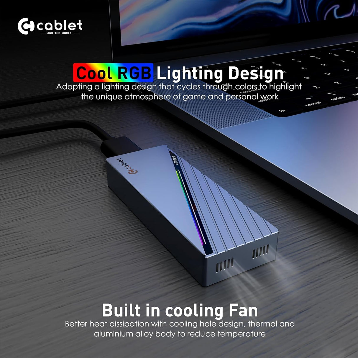 Cablet U40-C4 M.2 NVMe SSD Enclosure USB 4.0