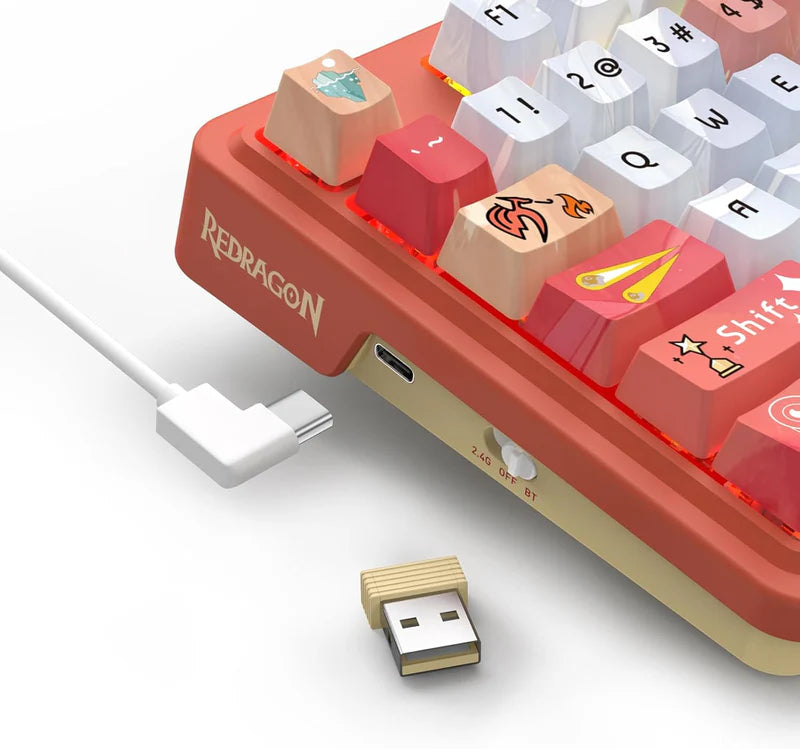 Ucal Pro K673 Pro - 75% Wired+2.4Ghz+BT Mechanical Keyboard Anime Theme (Custom Hi-fi Linear Switch)