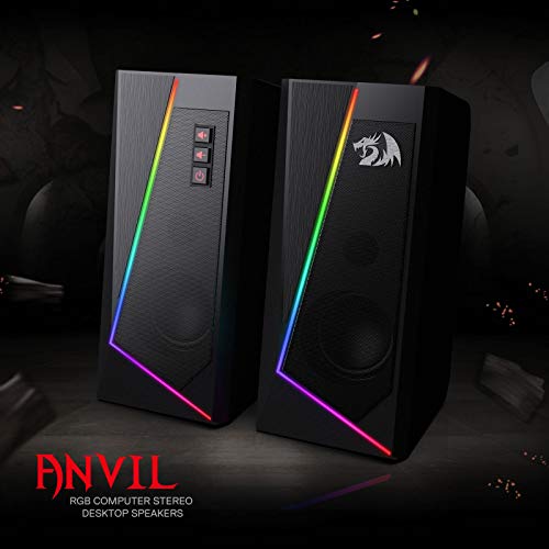 ANVIL GS520 - RGB 2.0 Channel Gaming Wired Desktop Speakers (Black)