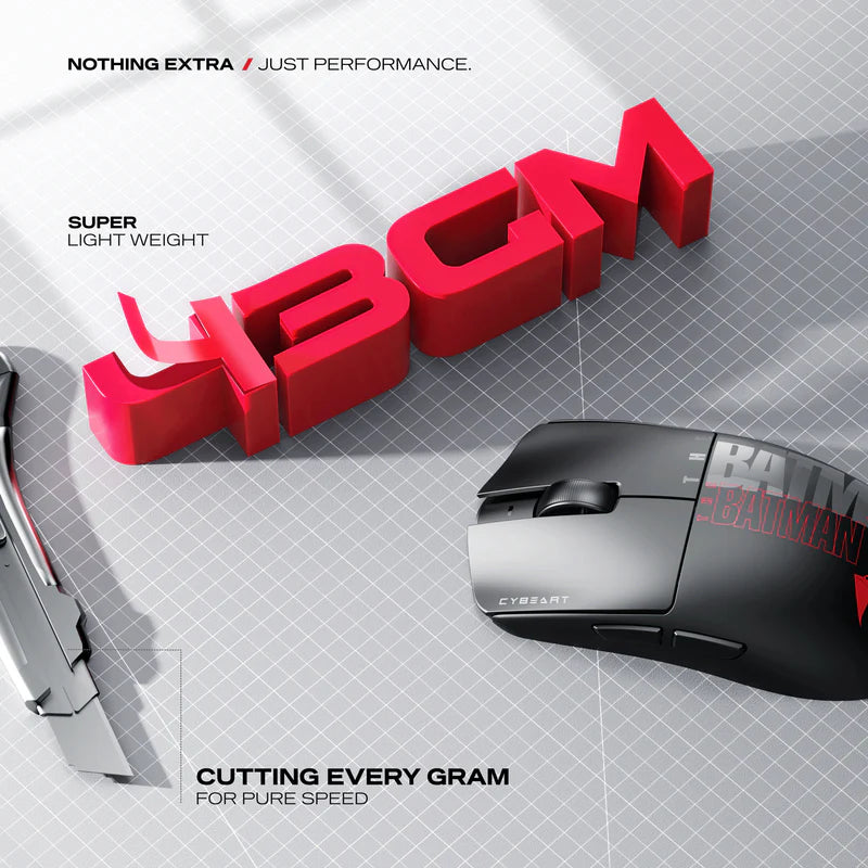 Cybeart Artemis - The Batman - 1K 52g Ultra-light Hot-Swap Battery Tri-Mode Wireless Gaming Mouse