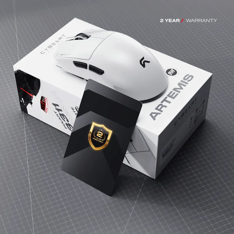 Cybeart Artemis - 1K 52g Ultra-light Hot-Swap Battery Tri-Mode Wireless Gaming Mouse - White 