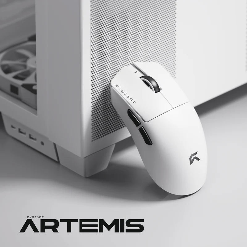 Cybeart Artemis - 1K 52g Ultra-light Hot-Swap Battery Tri-Mode Wireless Gaming Mouse - White 