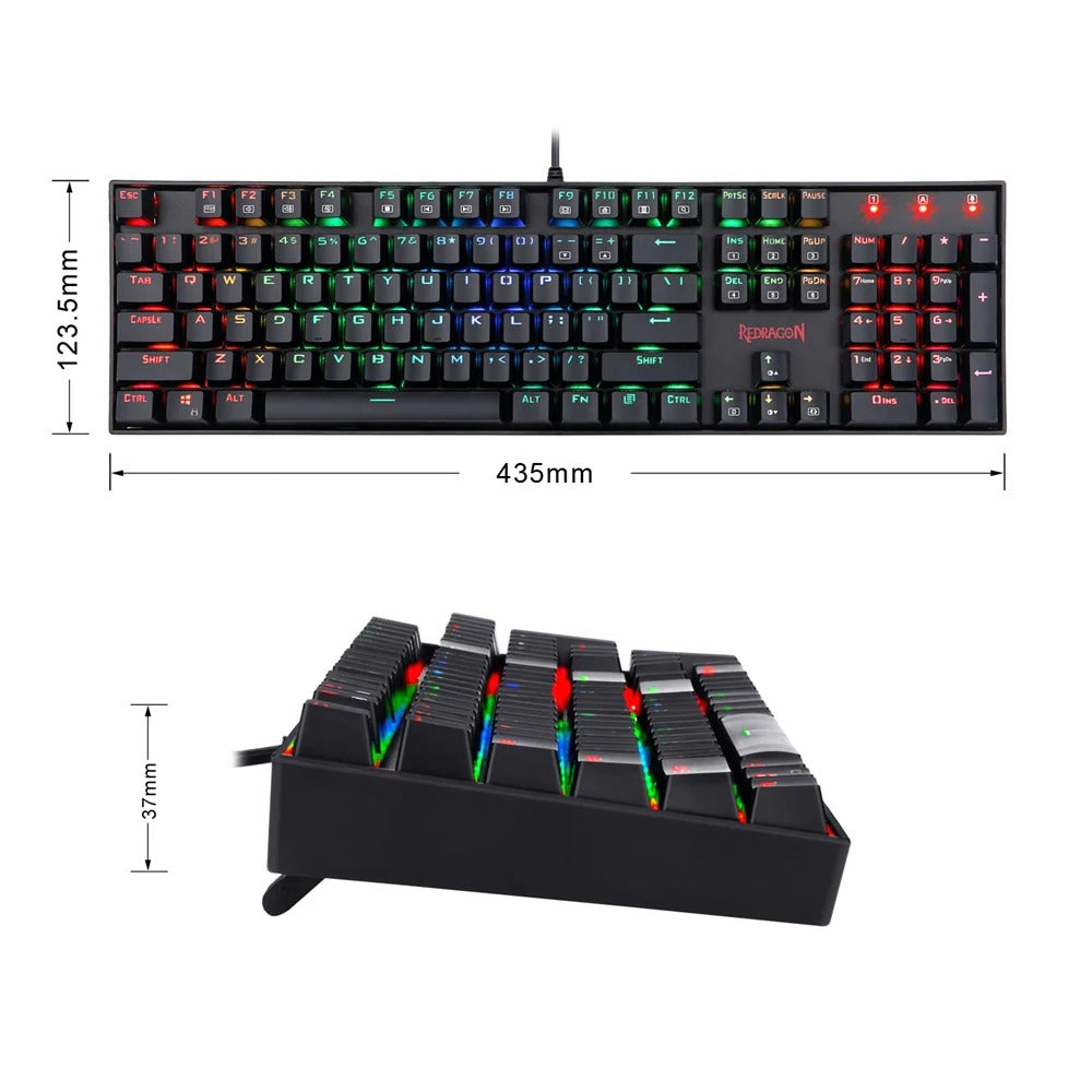 Mitra K551 - 104 Wired Mechanical Keyboard Rgb Black (Blue Switch)