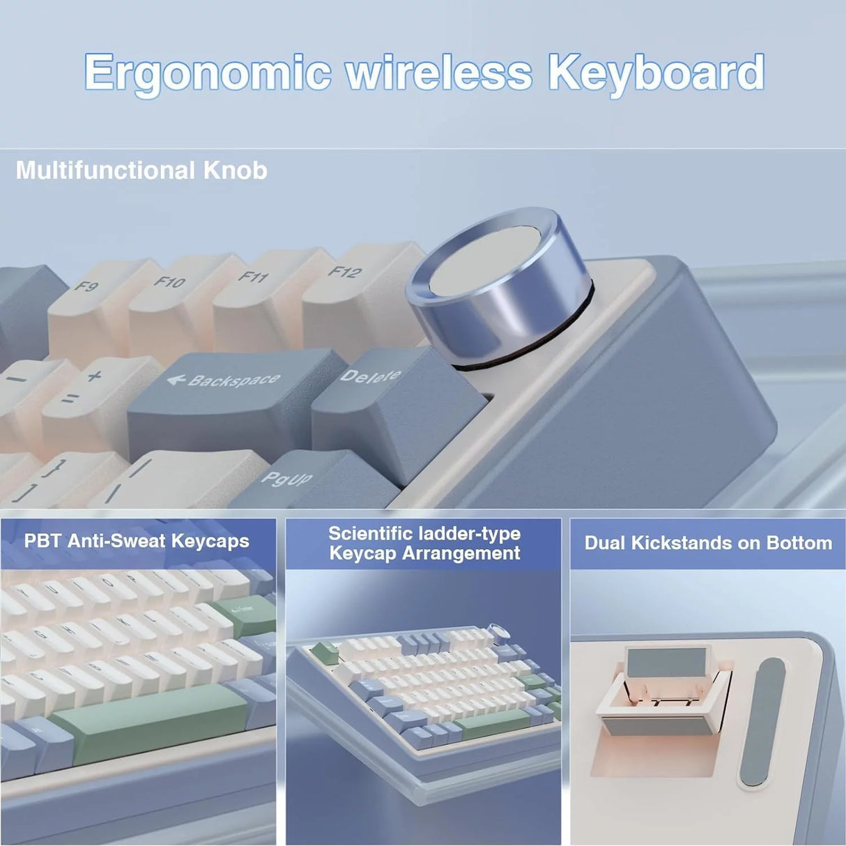 AULA F75 Wireless Trio Mode Mechanical Gaming Keyboard With Knob Cedar Green | Reaper Switch (F75CGR)