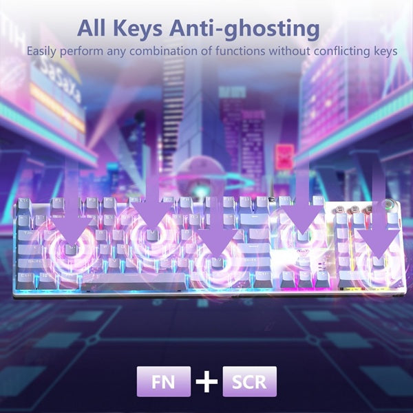 AULA F2088Pro Full Size USB Wired Mechanical Gaming Keyboard with Media Knob