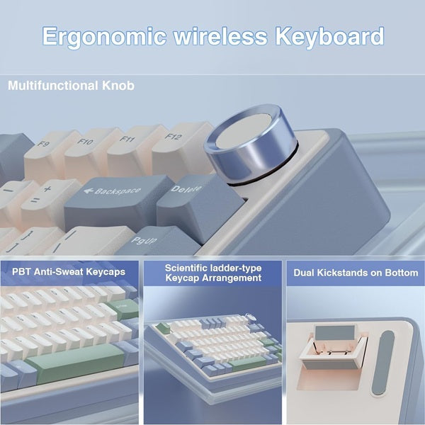 AULA F75 75% Wireless Trio Mode Mechanical Gaming Keyboard With Knob