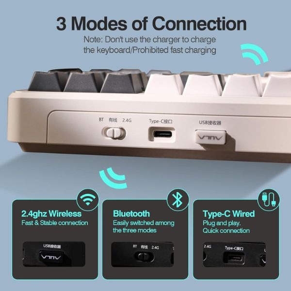 AULA F87 Wireless Tri Mode (2.4GHz/Type-C/BT) RGB Mechanical Gaming Keyboard