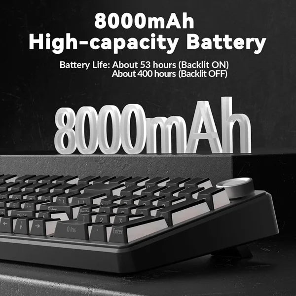 AULA F99 Pro 96% Side-Engraved Keycaps Tri-Mode Wireless Full Size Mechanical Gaming Keyboard With Knob | Gradient Gray, Nimbus Switch (F99ProGrN)